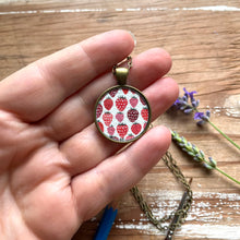 Load image into Gallery viewer, Strawberry Collection, Hand Painted Necklace, Original Watercolor Painting